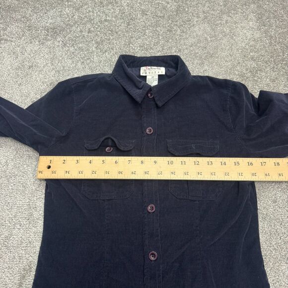 Talbots Vintage Y2K Button Down Corduroy Midi Shirt Dress Womens 2P Navy Blue - Picture 10 of 12